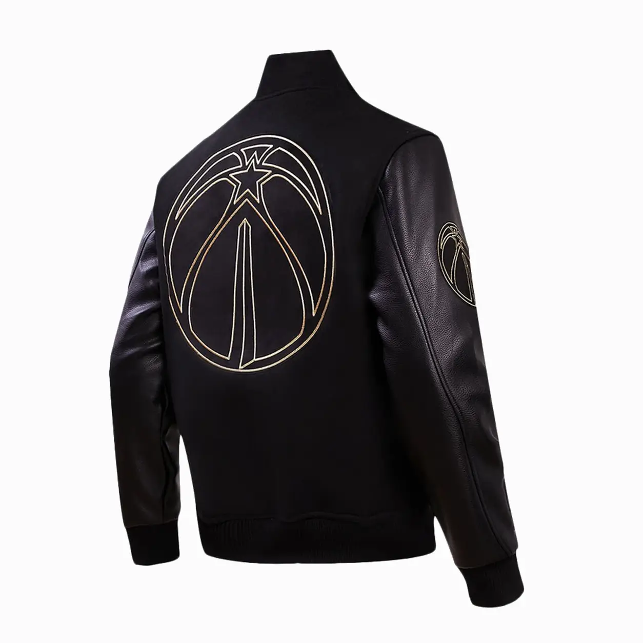 Washington-Wizards-Wool-Leather-Black-Varsity-Jacket-LeatherMoto