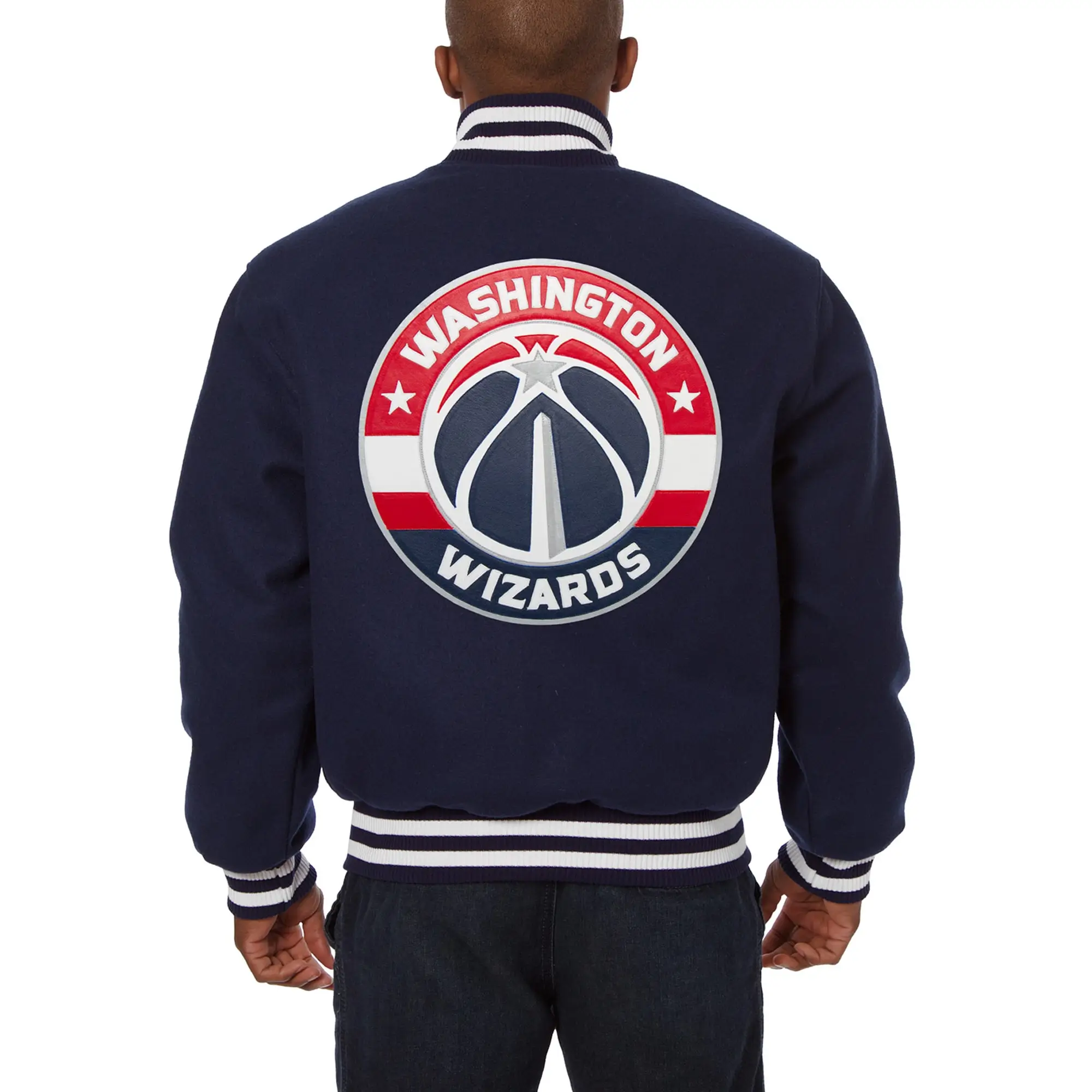 Washington Wizards Wool Full Navy Varsity Jacket - Image 2