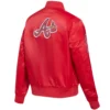 Women's Atlanta Braves Baseball Team Players Satin Varsity Jacket