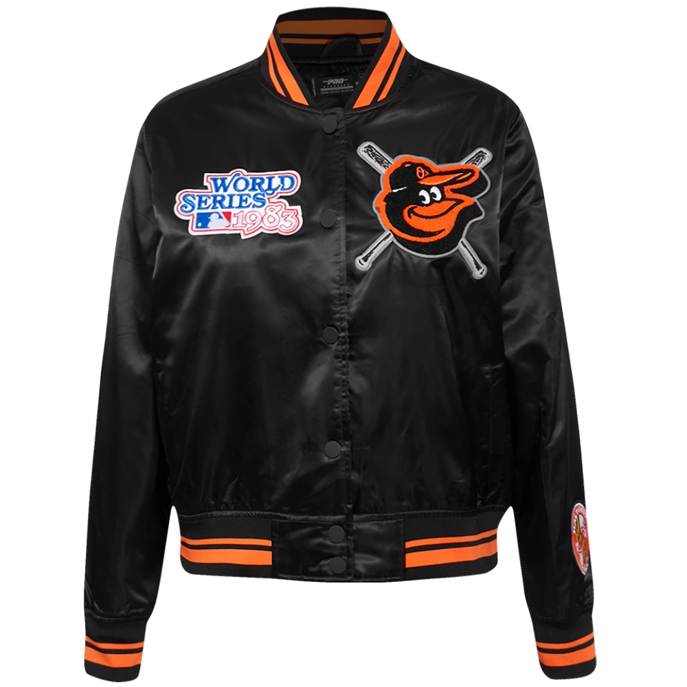 Womens-Baltimore-Orioles-Mashup-Rib-Knitted-Satin-Varsity-Jacket-leather moto1