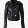 Women's Black Edge Biker Jacket – Sleek Leather Style