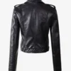 Women's Black Edge Biker Jacket – Sleek Leather Style (4)