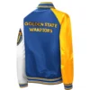 Women's Golden State Warriors Starter Royal The Prospect Raglan Full-Snap Jacket BY LeatherMoto (3)