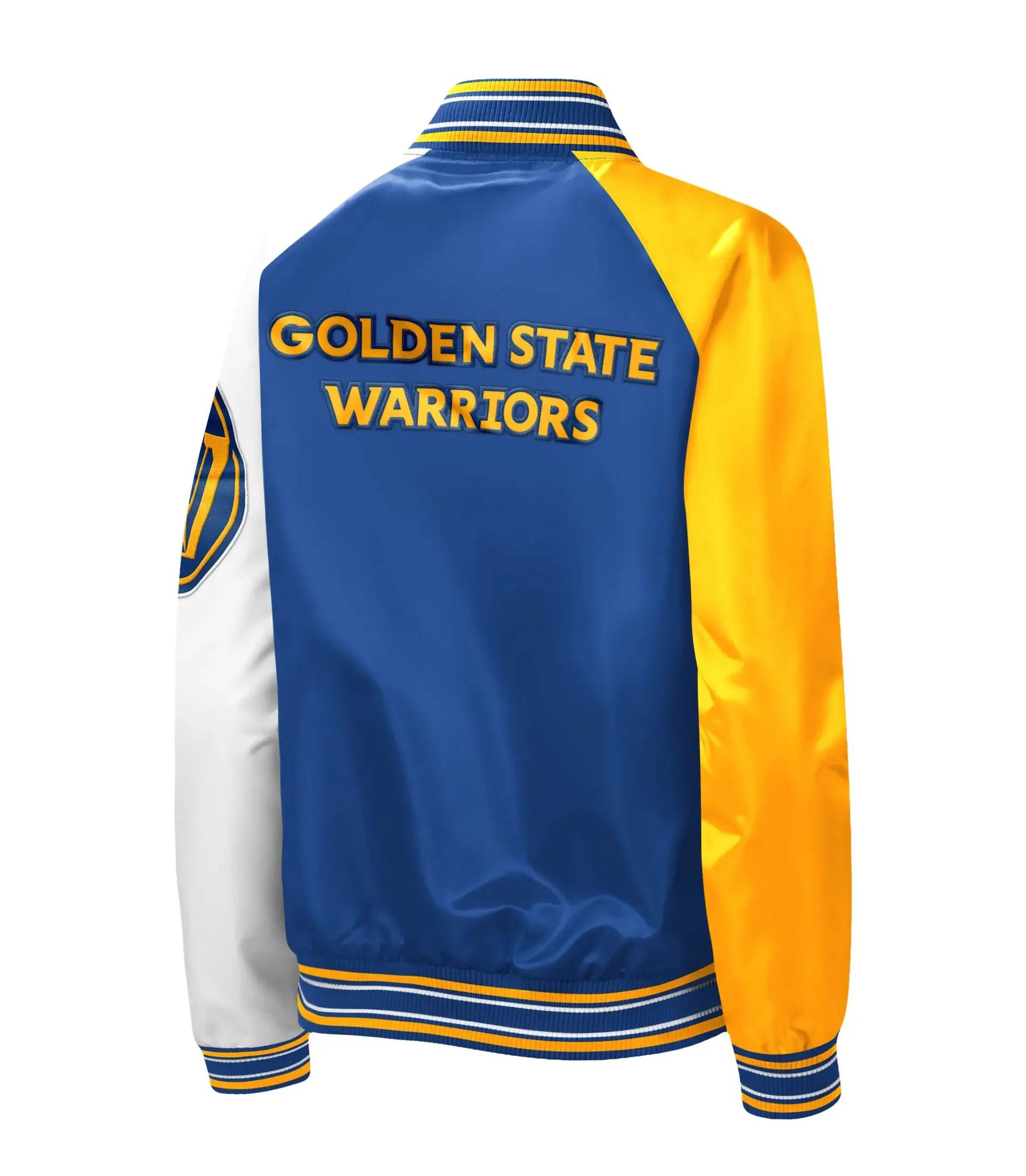 Women's Golden State Warriors Starter Royal The Prospect Raglan Full-Snap Jacket BY LeatherMoto (3)