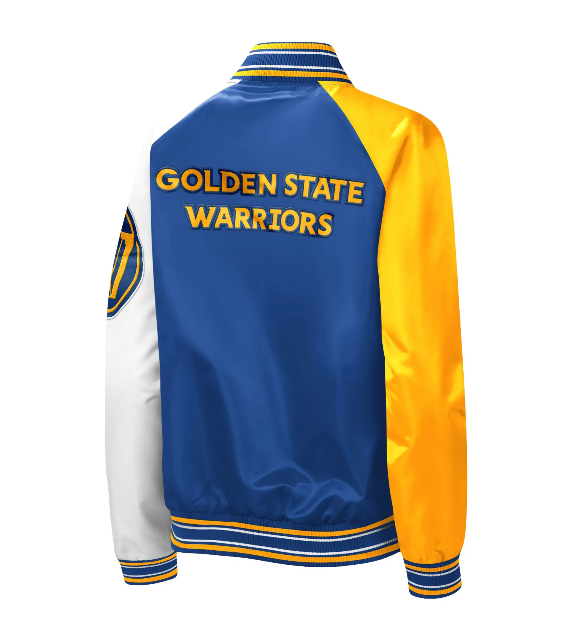 Women's Golden State Warriors Starter Royal The Prospect Raglan Full-Snap Jacket BY LeatherMoto (3)