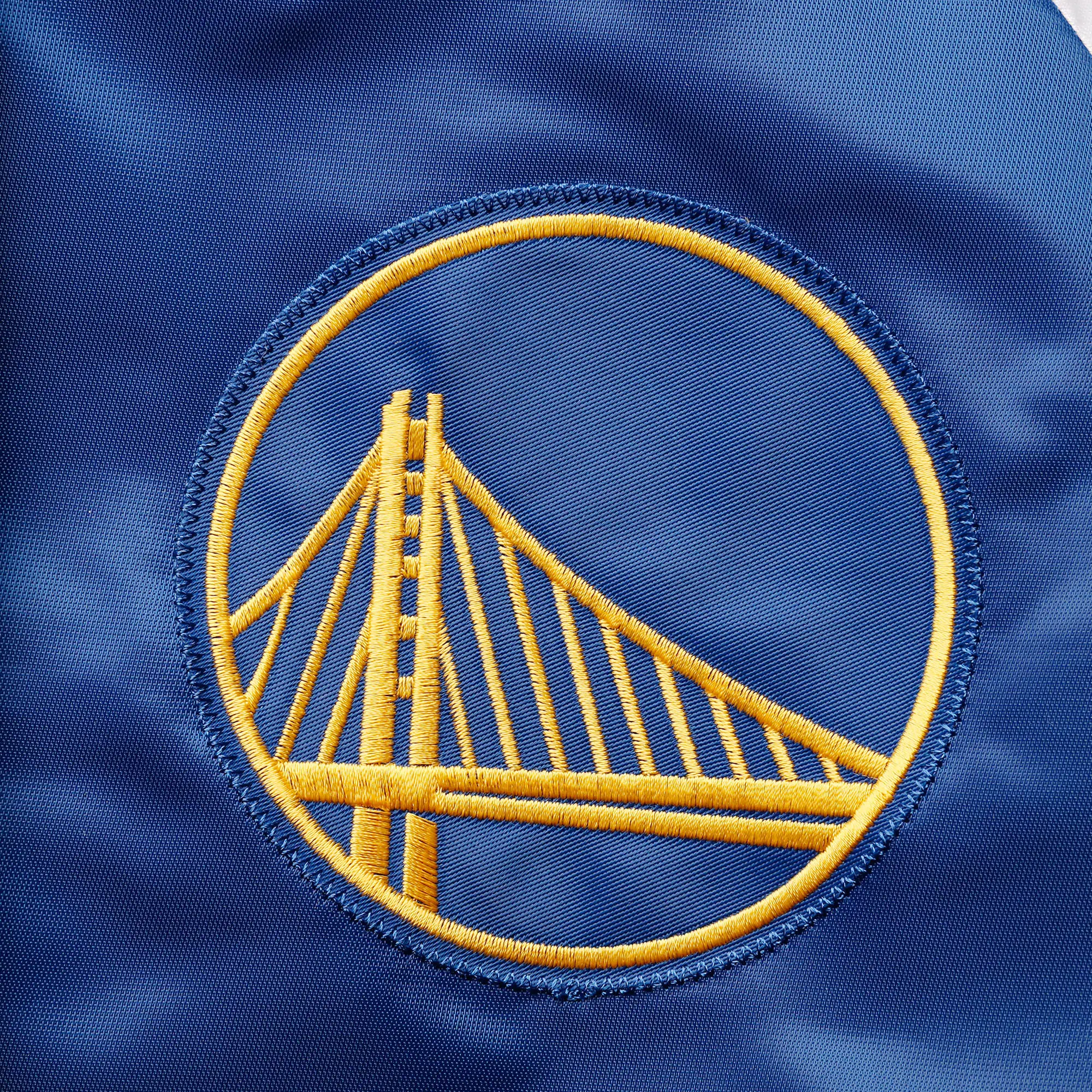 Women's Golden State Warriors Starter Royal The Prospect Raglan Full-Snap Jacket BY LeatherMoto (4)