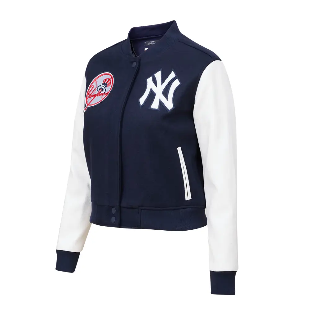 Womens-New-York-Yankees-Pro-Standard-Full-Zip-Wool-Navy-White-Varsity-Jacket-leather moto 2