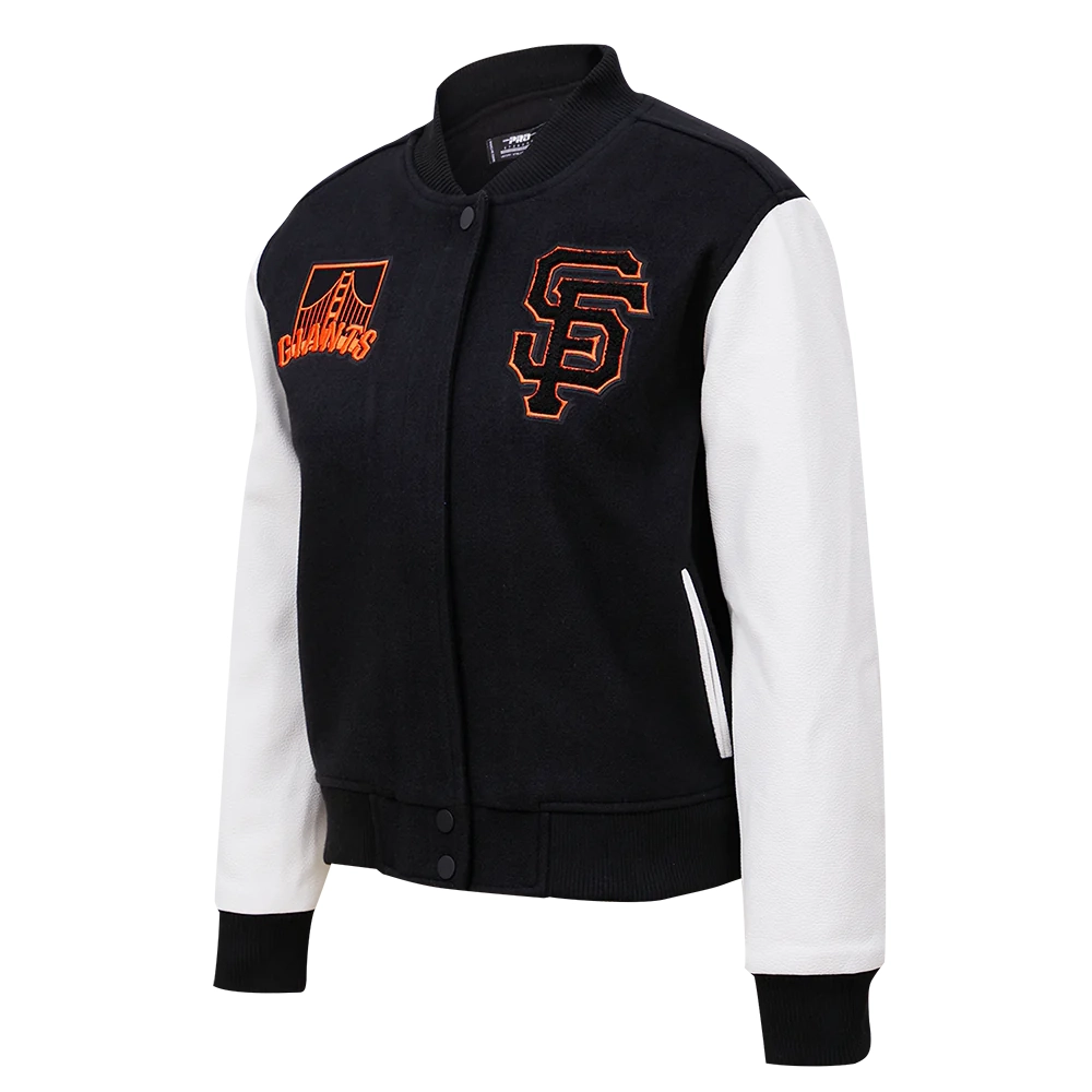 Womens-San-Francisco-Giants-Classic-Wool-Leather-Varsity-Jacket-leather moto 1