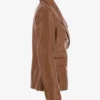 Women's Signature Brown Double-Breasted Leather Blazer (2)