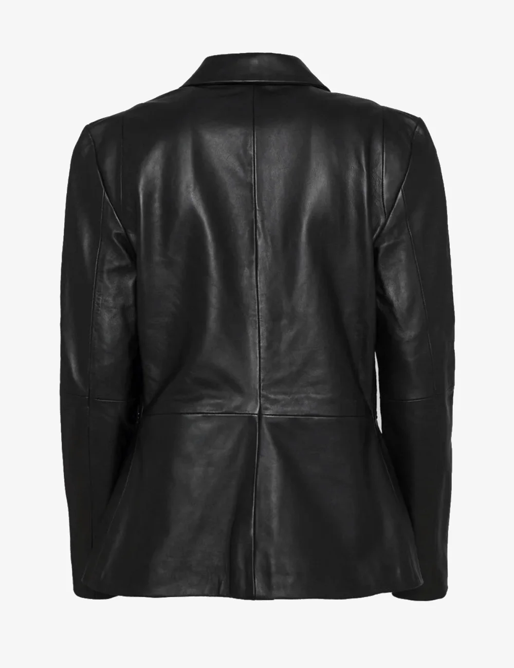 Women’s Trendy Black Sheepskin Leather Blazer – Chic Tailored Jacket (1)