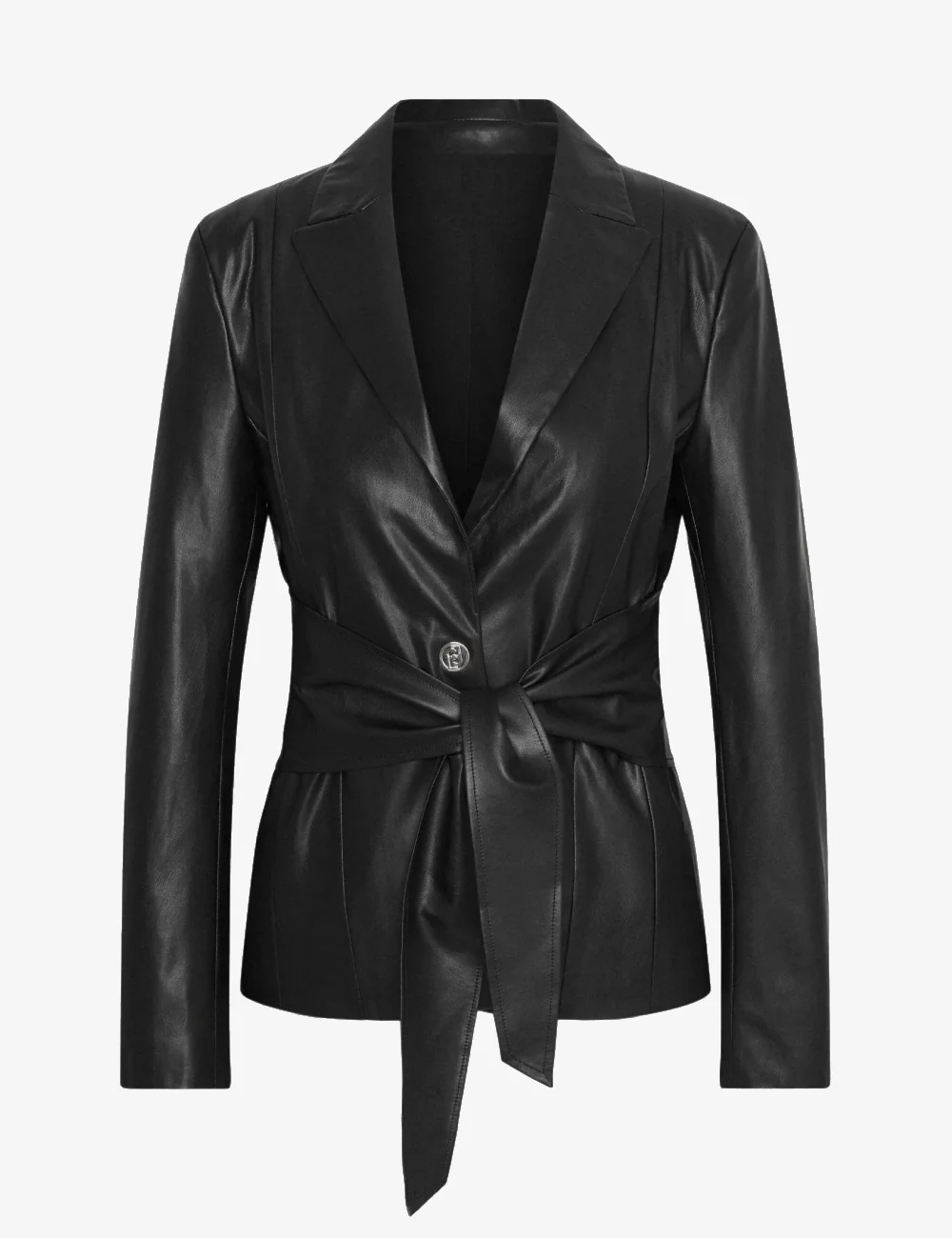 Women’s Trendy Black Sheepskin Leather Blazer – Chic Tailored Jacket