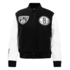 Women´s-Brooklyn-Nets-Classic-BlackWhite-Wool-Leather-Varsity-Jacket-LeatherMoto