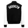 Women´s-Brooklyn-Nets-Classic-BlackWhite-Wool-Leather-Varsity-Jacket-LeatherMoto