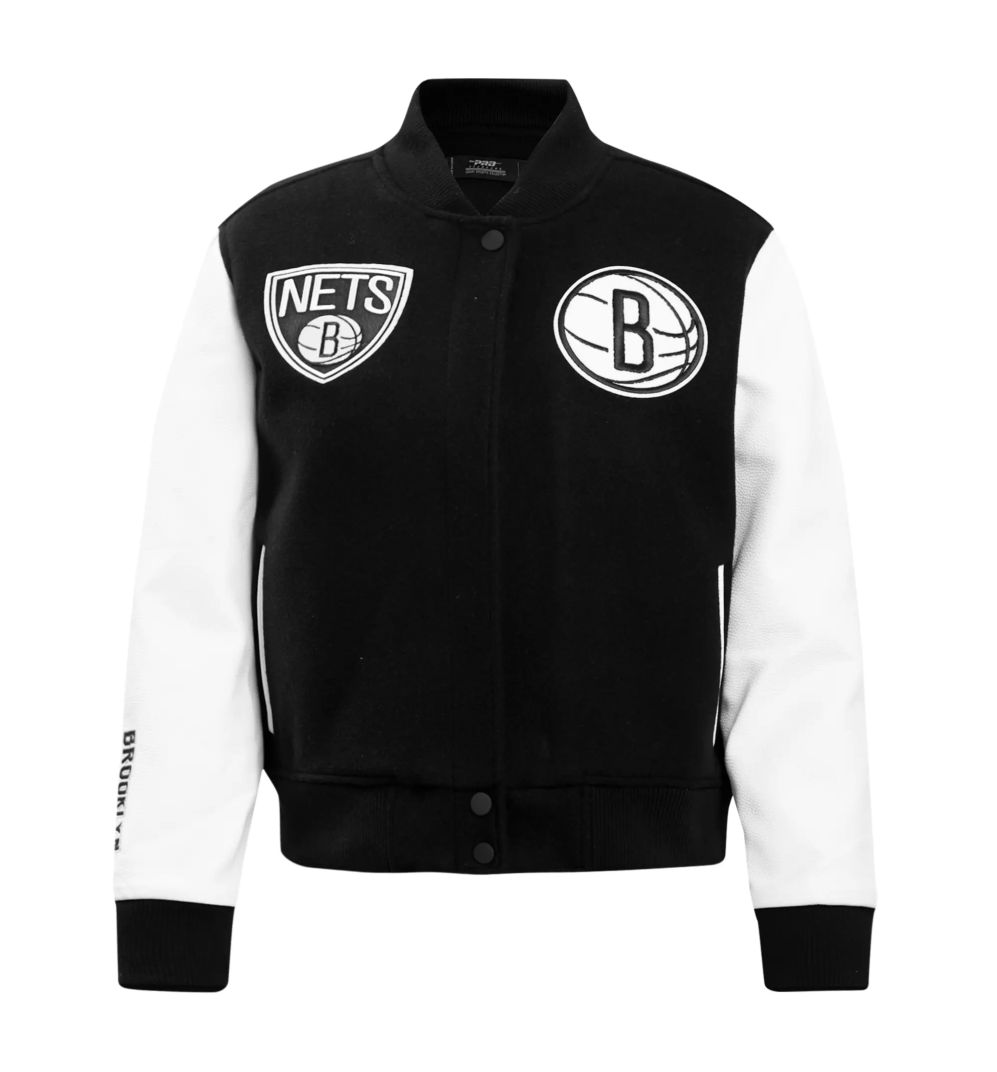 Women´s-Brooklyn-Nets-Classic-BlackWhite-Wool-Leather-Varsity-Jacket-LeatherMoto