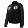 Women´s-Brooklyn-Nets-Retro-Classic-Rib-Full-Black-Wool-Leather-Varsity-Jacket-LeatherMoto