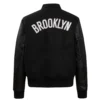 Women´s-Brooklyn-Nets-Retro-Classic-Rib-Full-Black-Wool-Leather-Varsity-Jacket-LeatherMoto