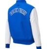 Women´s Golden State Warriors Classic Royal Blue & White Wool & Leather Varsity Jacket LeatherMoto (5)