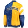 Men’s Golden State Warriors Starter Gold/Royal 75th Anniversary Leader Color Block Satin Jacket