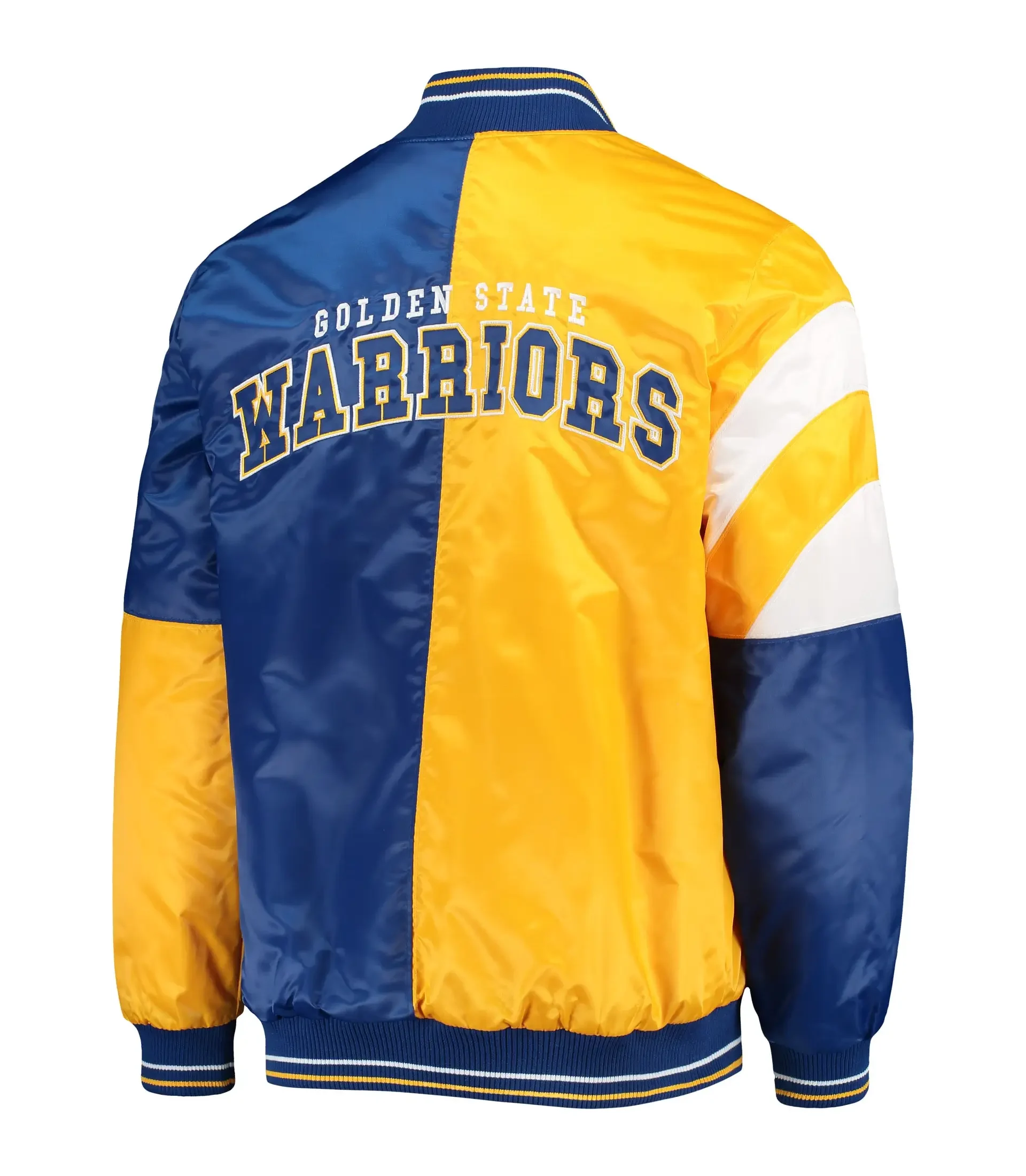 Men’s Golden State Warriors Starter Gold/Royal 75th Anniversary Leader Color Block Satin Jacket