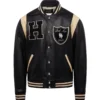 01-Bel-air-Homme-Femme-Leather-Black-Varsity-Jacket leather moto (1)