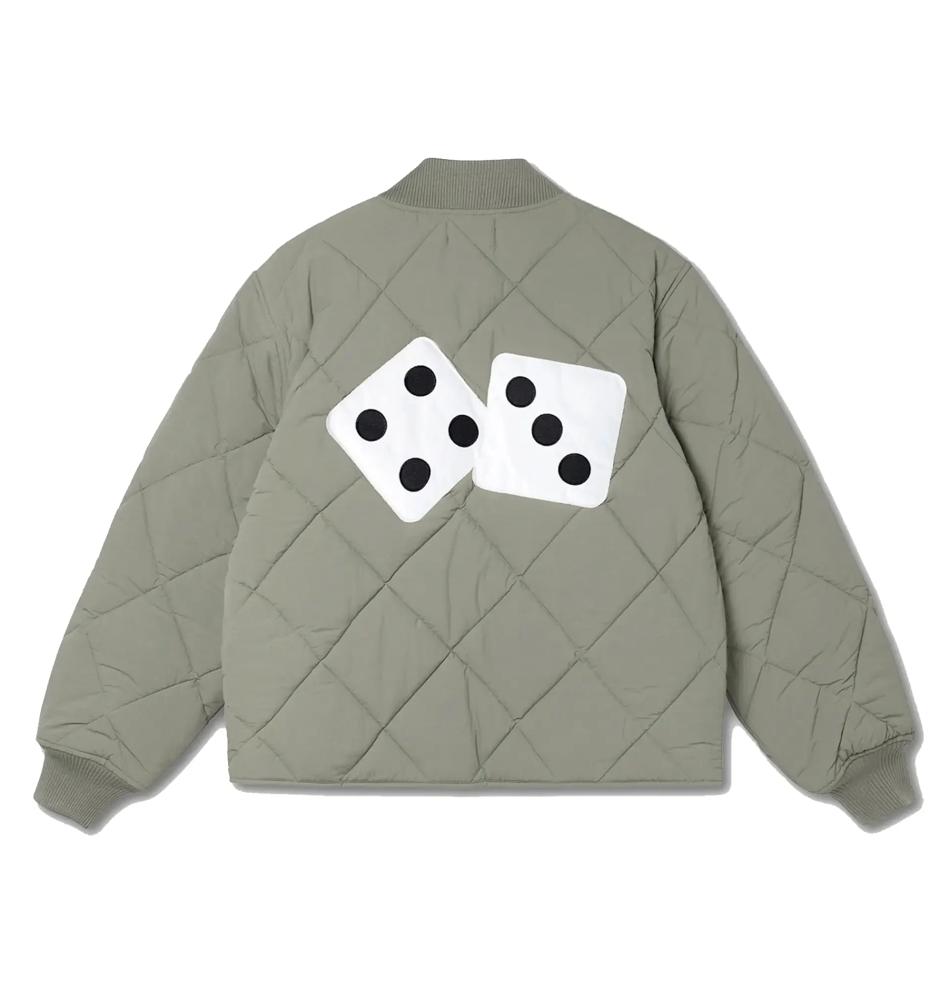 1-Stussy-Green-Windbreaker-Dice-Puffer-Jacket leather moto (2)