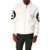 8-Ball-White-Hooded-Leather-Bomber-team Jacket