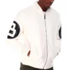 8-Ball-White-Hooded-Leather-Bomber-team Jacket