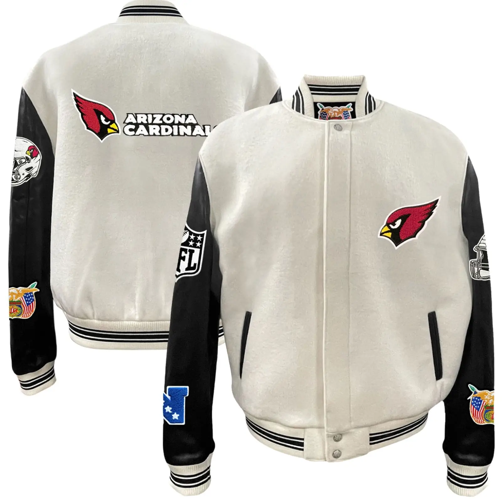 Arizona-Cardinals-Jeff-Hamilton-Ribbed-Knitted-Wool-Leather-Varsity-Jacket-LeatherMoto