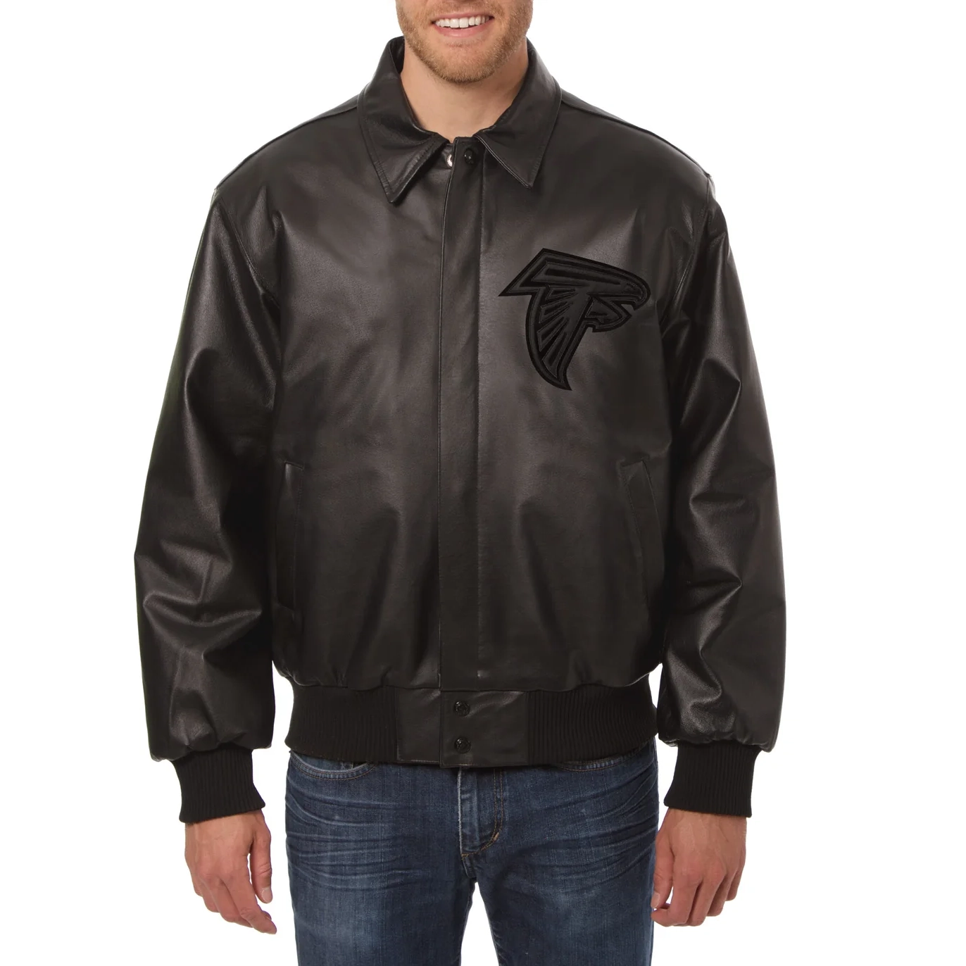 Atlanta-Falcons-Tonal-Full-Leather-Bomber-Jacket-Black-LeatherMoto