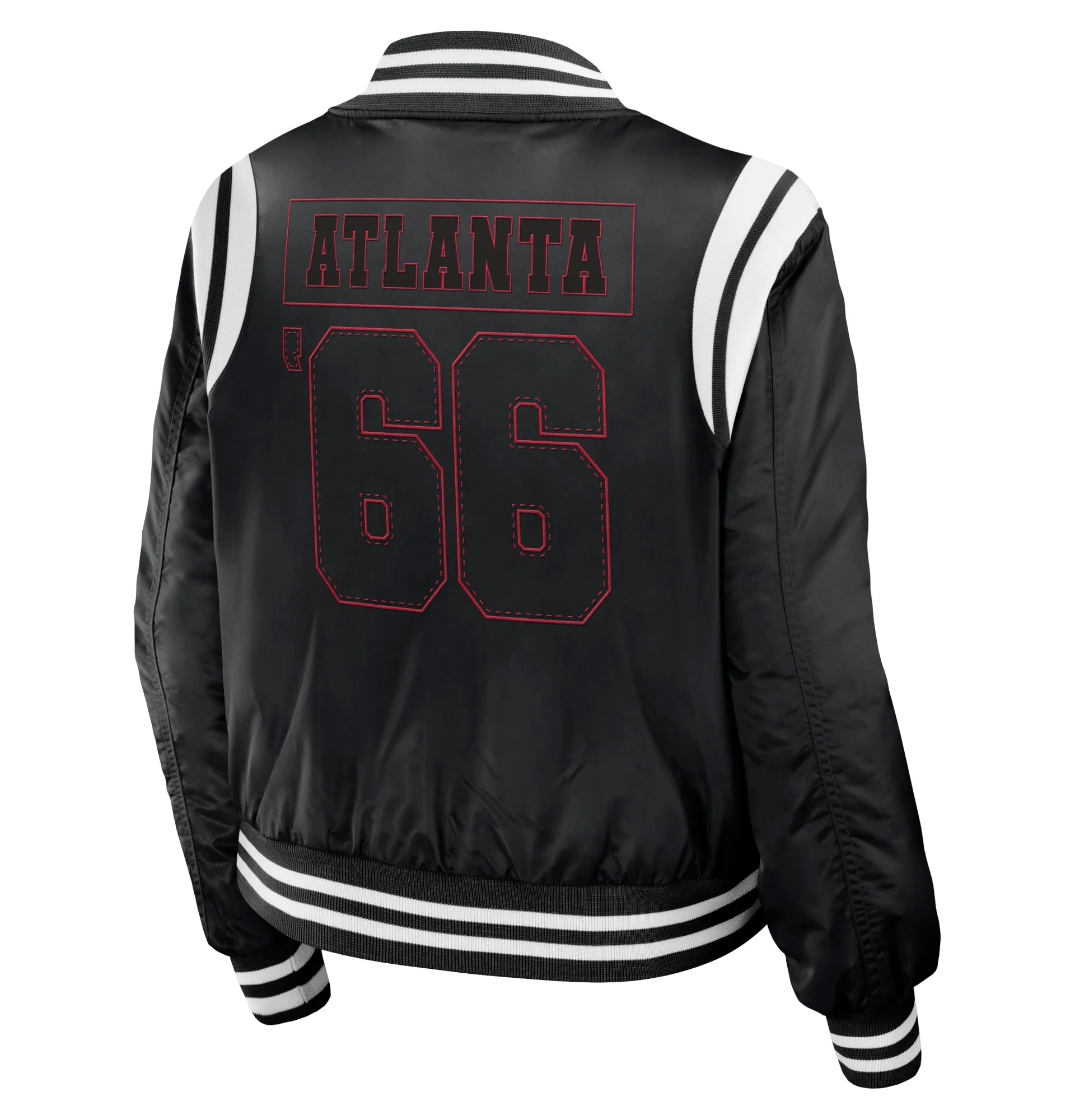 Atlanta-Falcons-Womens-Full-Zip-Bomber-Varsity-Jacket-Black-LeatherMoto