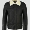 B3 Aviator Leather Jacket Striking Black and White with Iconic Shearling Collar (1)