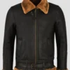 B3 Sheepskin Bomber Jacket in Luxurious Brown A Heritage Classic (1)