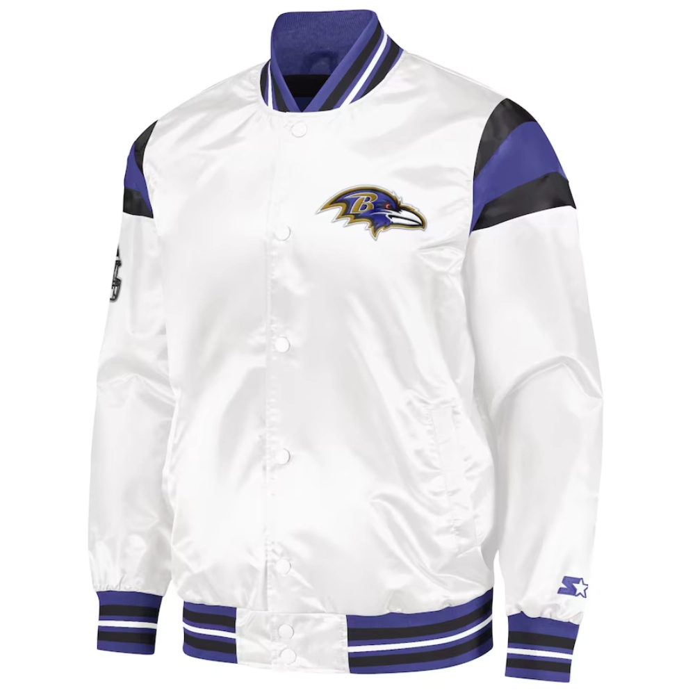 Baltimore-Ravens-Full-Snap-Satin-Varsity-Jacket-White-LeatherMoto