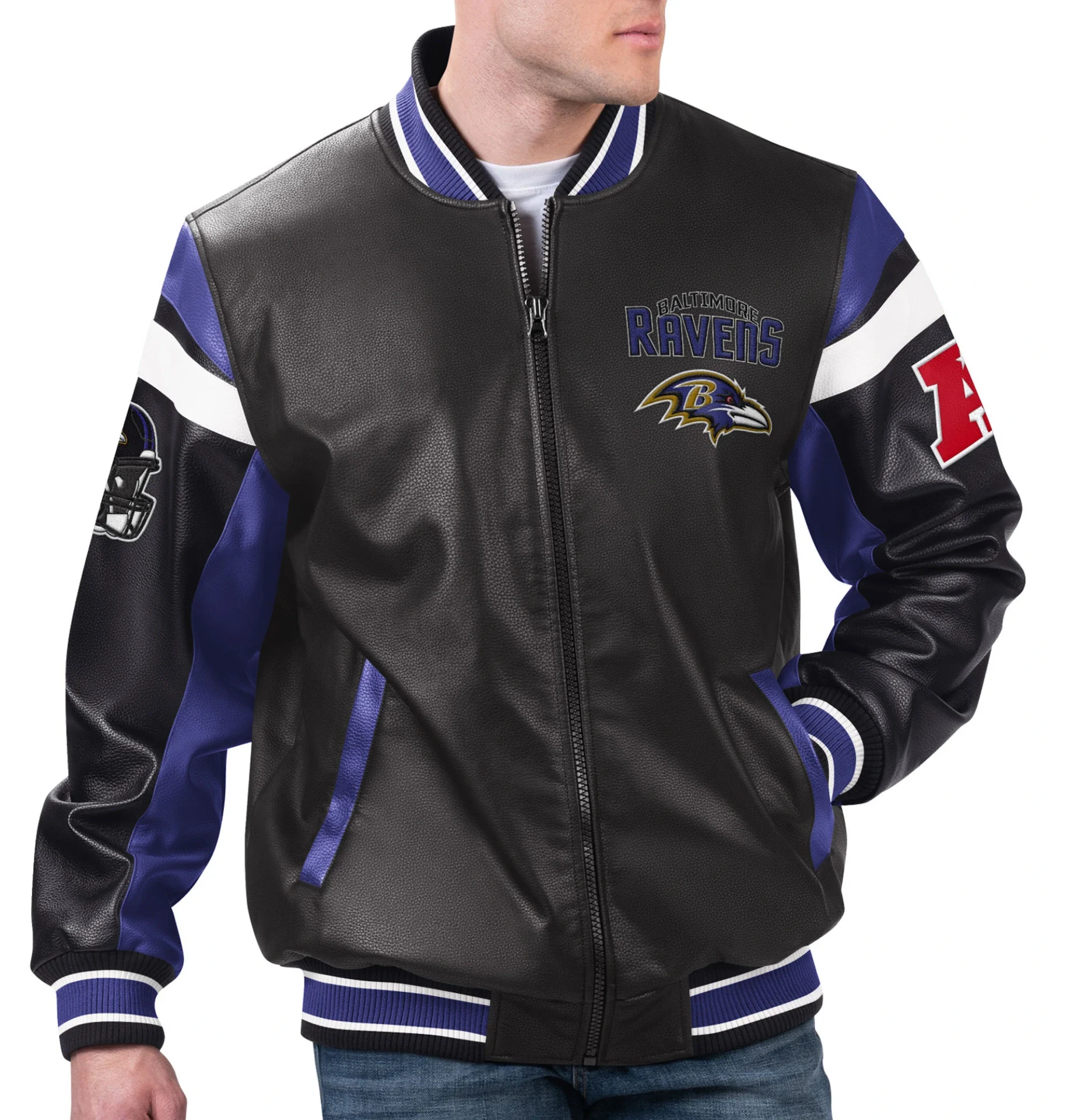 Baltimore-Ravens-Full-Zip-Leather-Varsity-Jacket-Black-LeatherMoto