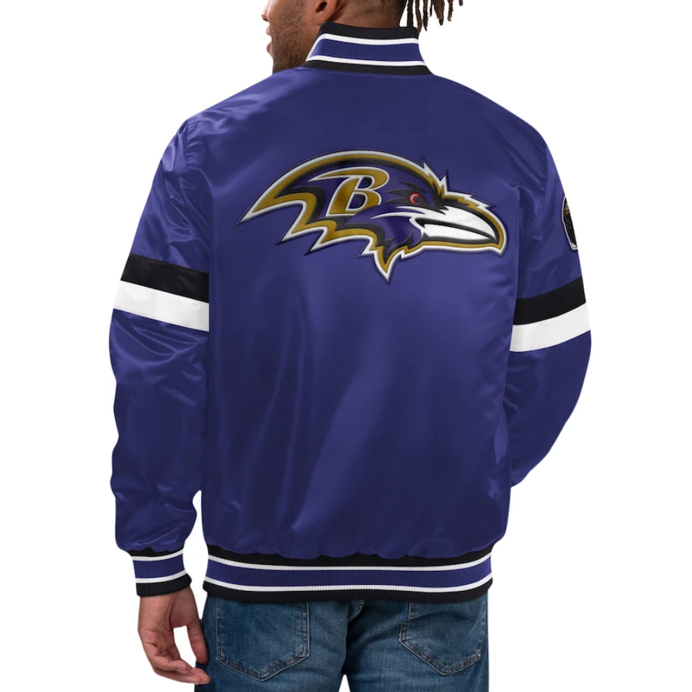 Baltimore-Ravens-Home-Game-Full-Snap-Satin-Varsity-Jacket-Purple-LeatherMoto