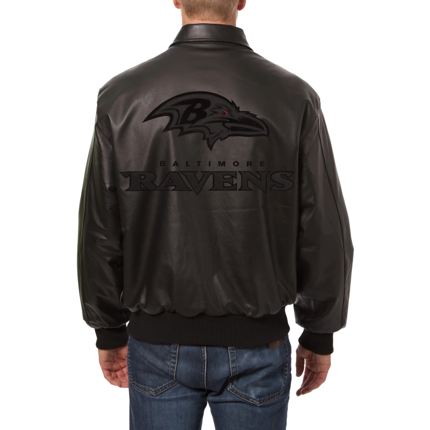 Baltimore-Ravens-Tonal-Full-Leather-Bomber-Jacket-Black-LeatherMoto