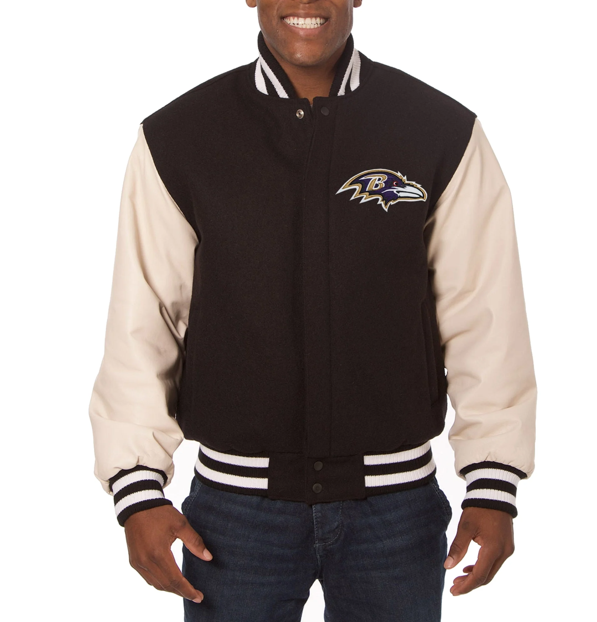 Baltimore-Ravens-Two-Tone-Real-Wool-Leather-Varsity-Jacket-Black-Cream-LeatherMoto