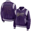 Baltimore-Ravens-Womens-Full-Zip-Bomber-Varsity-Jacket-Purple-LeatherMoto