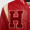 Bel-Air-Homme-Femme-Leather-Red-Varsity-Jacket- leathe moto (2)