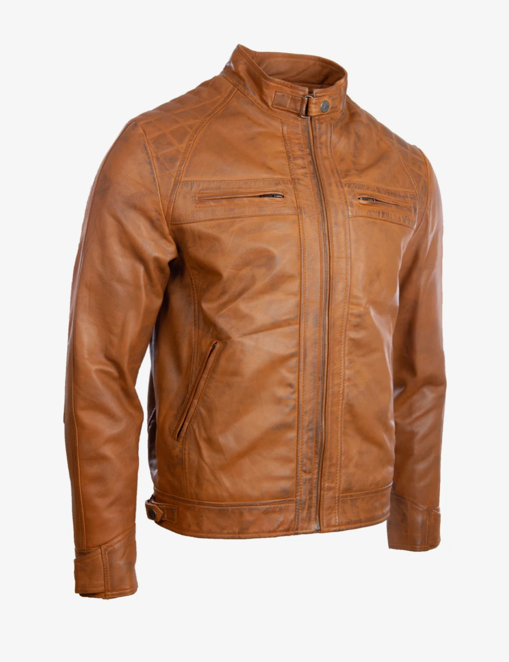 Biker Leather Jacket Men (42)