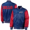 Buffalo-Bills-Enforcer-Full-Snap-Satin-Varsity-Jacket-BlueRed-LeatherMoto