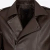 Chestnut Rider Brown Leather Moto Jacket – Sleek and Minimalist Biker Design (1)
