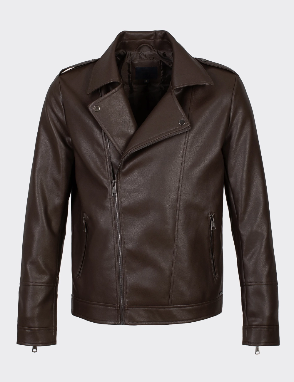 Chestnut Rider Brown Leather Moto Jacket – Sleek and Minimalist Biker Design (5)