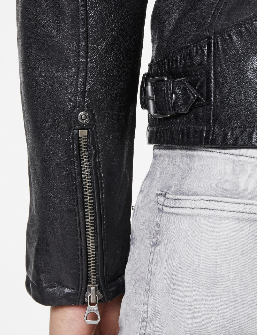 Chic Urban Men's Explorer Real Leather Jacket with Removable Gray Hooded (4)