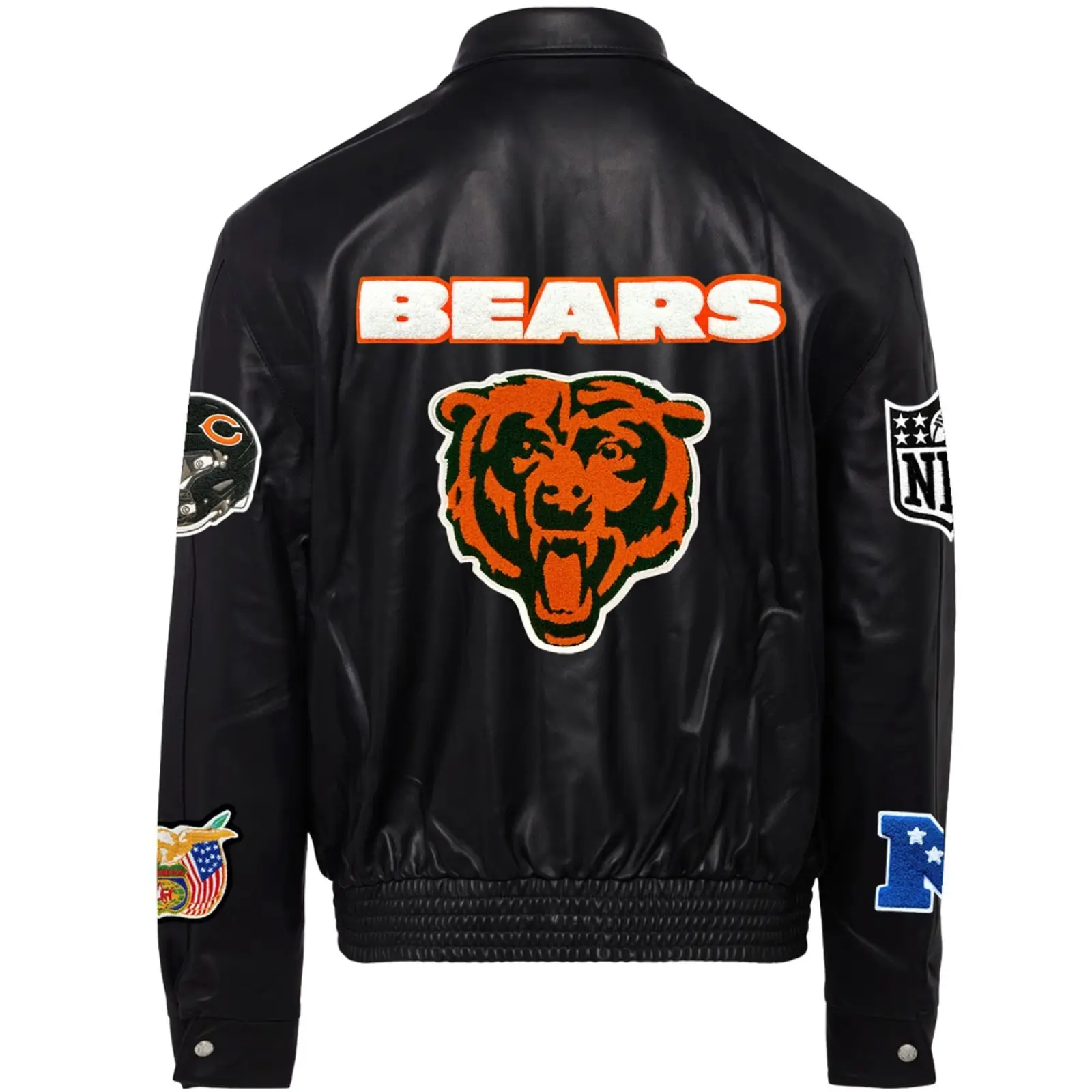 Chicago-Bears-Jeff-Hamilton-Black-Leather-Varsity-Jacket-LeatherMoto