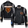 Chicago-Bears-Jeff-Hamilton-Black-Vegan-Full-Snap-Leather-Varsity-Jacket-LeatherMoto