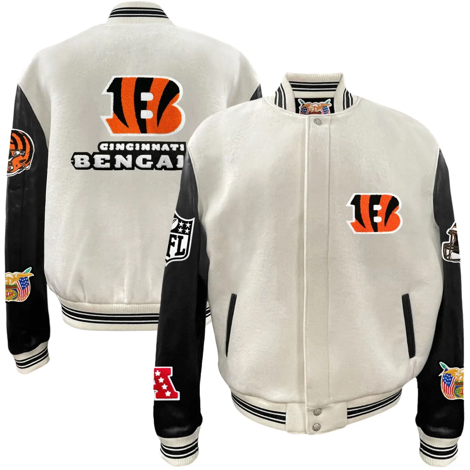 Cincinnati-Bengals-Jeff-Hamilton-Wool-Leather-Full-Snap-Varsity-Jacket-LeatherMoto