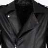 Classic Black Leather Biker Jacket Sleek Design with Streamlined Fit and Premium Detailing (1)