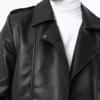 Classic Black Leather Biker Jacket Sleek Design with Streamlined Fit and Premium Detailing (3)