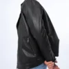 Classic Black Leather Biker Jacket Sleek Design with Streamlined Fit and Premium Detailing (5)